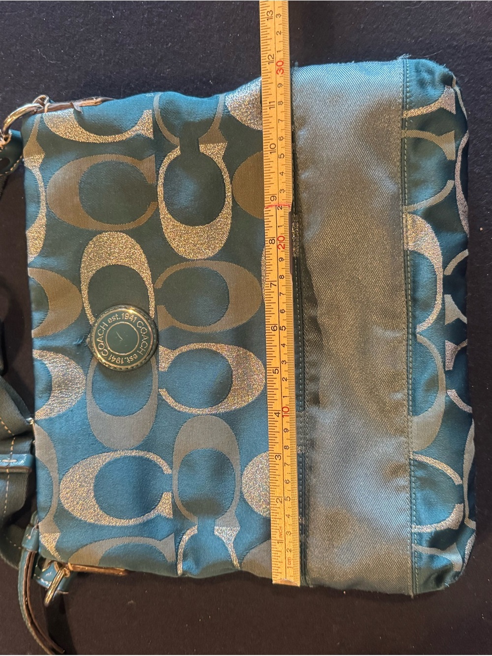 Coach Teal Signature Crossbody Bag - Picture 5 of 11